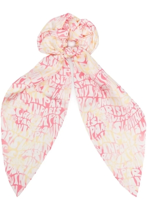 Lanvin logo-print knot-detailed scrunchie - Pink