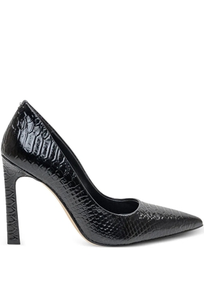 Michael Michael Kors 100mm snakeskin-textured pointed-toe pumps - Black