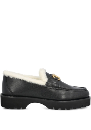 Valentino Garavani logo leather loafers - Black