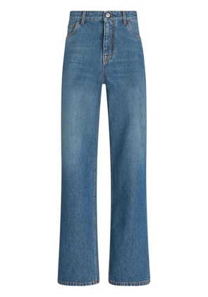 ETRO Pegaso-embroidered wide-leg jeans - Blue