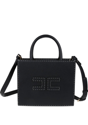 Elisabetta Franchi logo-appliqué shoulder bag - Black