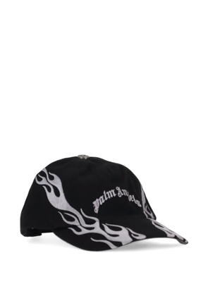Palm Angels curved logo-flames cap - Black