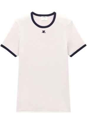 Courrèges logo-appliqué T-shirt - Neutrals