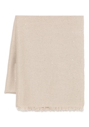 Brunello Cucinelli sequin-embellished scarf - Neutrals