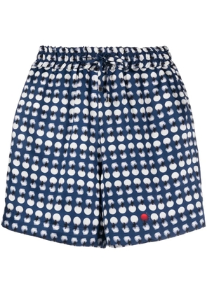 Kiton spot-print elastic shorts - Blue