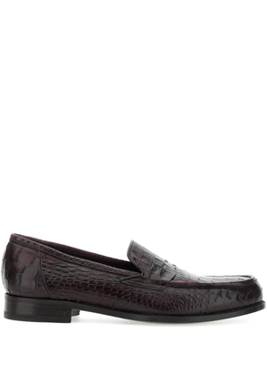 Lidfort embossed-crocodile loafers - Red