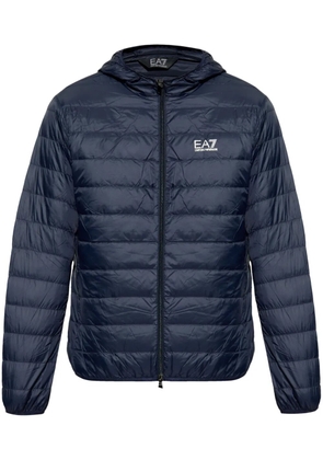Ea7 Emporio Armani logo-print padded jacket - Blue