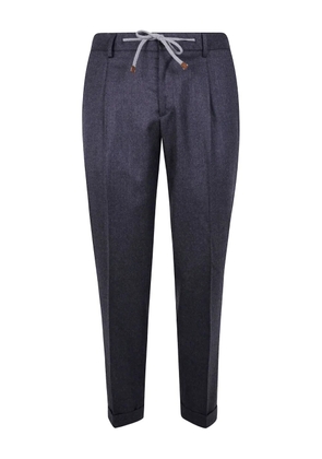 Barba pleated drawstring trousers - Grey