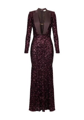 Elisabetta Franchi sequin-embellished jewelled maxi dress - Red