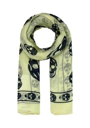 Alexander McQueen skull-print silk scarf - Green