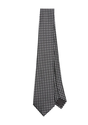 Giorgio Armani patterned-jacquard silk tie - Black