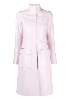 Courrèges logo-appliqué vinyl trench coat - Pink