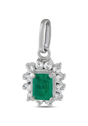 LB Exclusive emerald and diamond embellished pendant - Silver