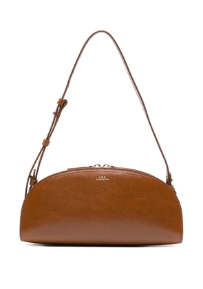 A.P.C. Demi-Lune leather shoulder bag - Brown