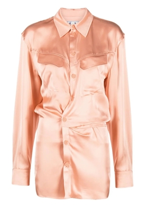 Off-White twist-detail shirt dress - Pink