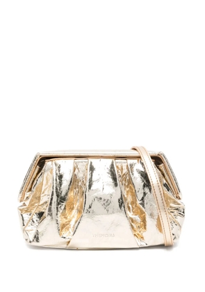 Themoirè pleated-metallic clutch bag - Gold