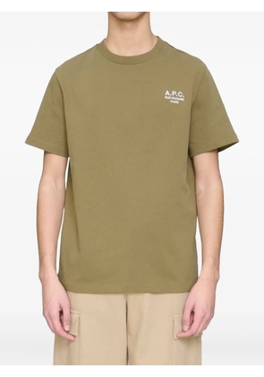 A.P.C. logo-embroidery cotton T-shirt - Green