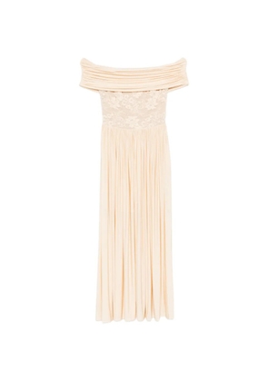 ZIMMERMANN lace-detail pleated maxi dress - Neutrals
