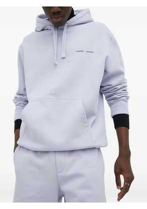 SAMSOE SAMSOE logo-print hoodie - Purple