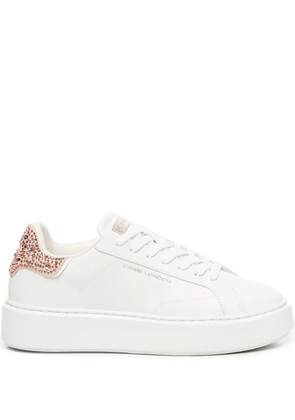 Crime London crystal-embellished platform trainers - White
