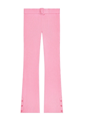 Courrèges ribbed-knit belted trousers - Pink