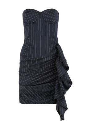 Les Filles d'Eva pinstripes ruffled mini dress - Blue