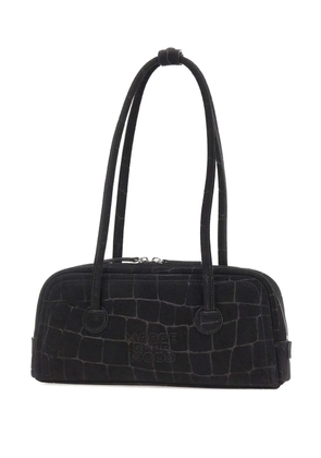 Marge Sherwood Soft Boston croc-effect suede shoulder bag - Black