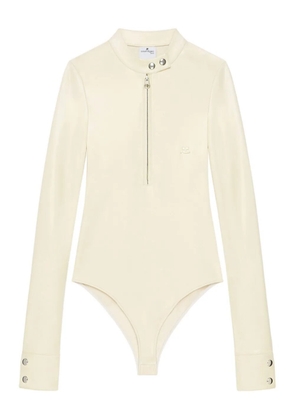 Courrèges zip-front long-sleeve bodysuit - Neutrals
