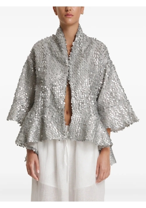 PNK sequin ruffled top - Grey