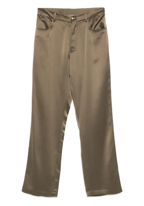 Nanushka satin trousers - Brown