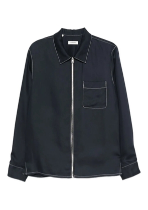 SANDRO contrast-stitching shirt jacket - Blue