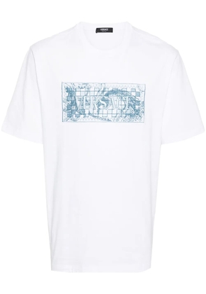 Versace logo-embroidered cotton T-shirt - White
