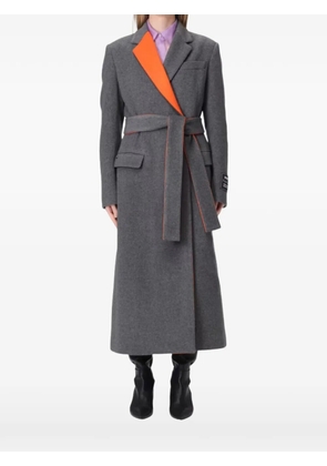 MSGM belted contrast-panel coat - Grey