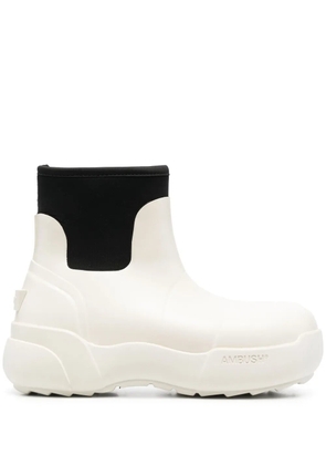 AMBUSH logo-detail chunky ankle boots - White
