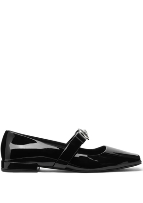 Versace Medusa-head leather ballerina shoes - Black