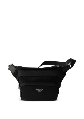 Prada logo-plaque shoulder bag - Black