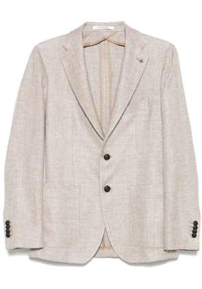 Tagliatore brooch-detail blazer - Brown