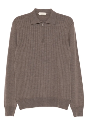 Aurélien merino ribbed zip jumper - Grey