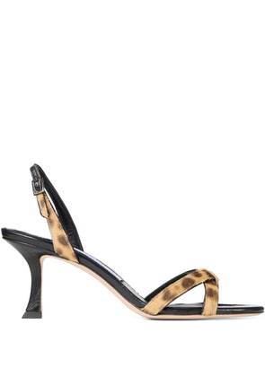 Jimmy Choo 70mm calf hair-strap sandals - Black