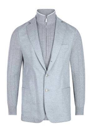 Eleventy knitted-sleeve two-button jacket - Grey