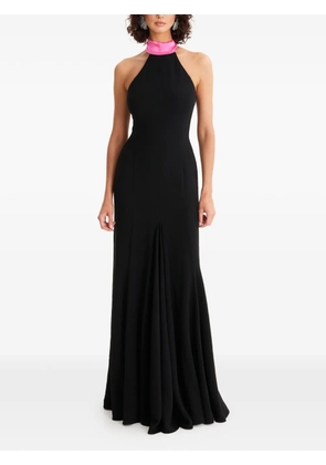 MOOS STUDIO halterneck pleated maxi dress - Black