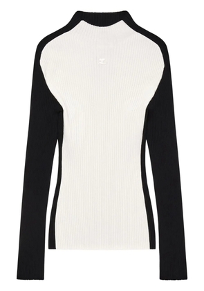 Courrèges logo-embroidered jumper - Black