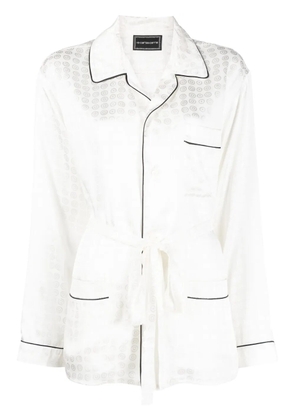 10 CORSO COMO Circle-motif belted-waist shirt - White