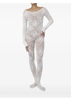 Swedish Stockings Rosa lace long-sleeved jumpsuit - White