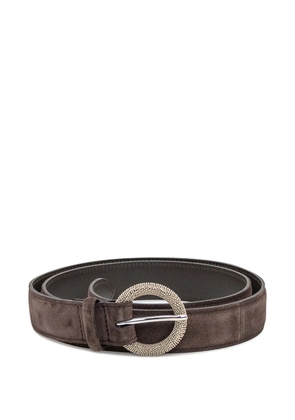 Orciani beaded-buckle suede belt - Brown