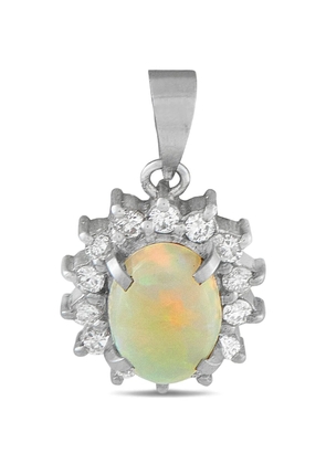 LB Exclusive diamond and opal embellished pendant - Silver