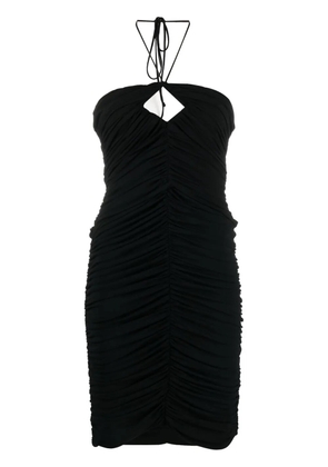 Magda Butrym ruched halterneck mini dress - Black