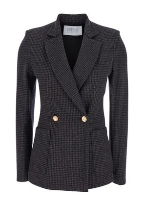 Harris Wharf London houndstooth double-breasted blazer - Blue