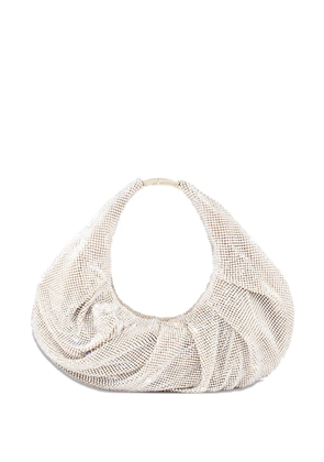 Benedetta Bruzziches Yennefer crystal-embellished draped shoulder bag - White