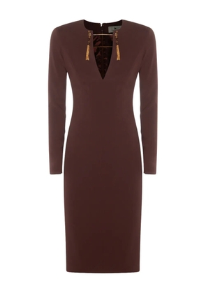 Elisabetta Franchi tassel-embellished long-sleeve dress - Red